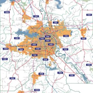 Shreveport-Bossier, LA Zip Code Map informaion of Homes for Sale